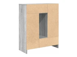Aparador con cajones y puertas gris Sonoma 73x31x90 cm
