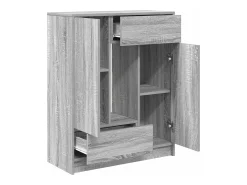 Aparador con cajones y puertas gris Sonoma 73x31x90 cm