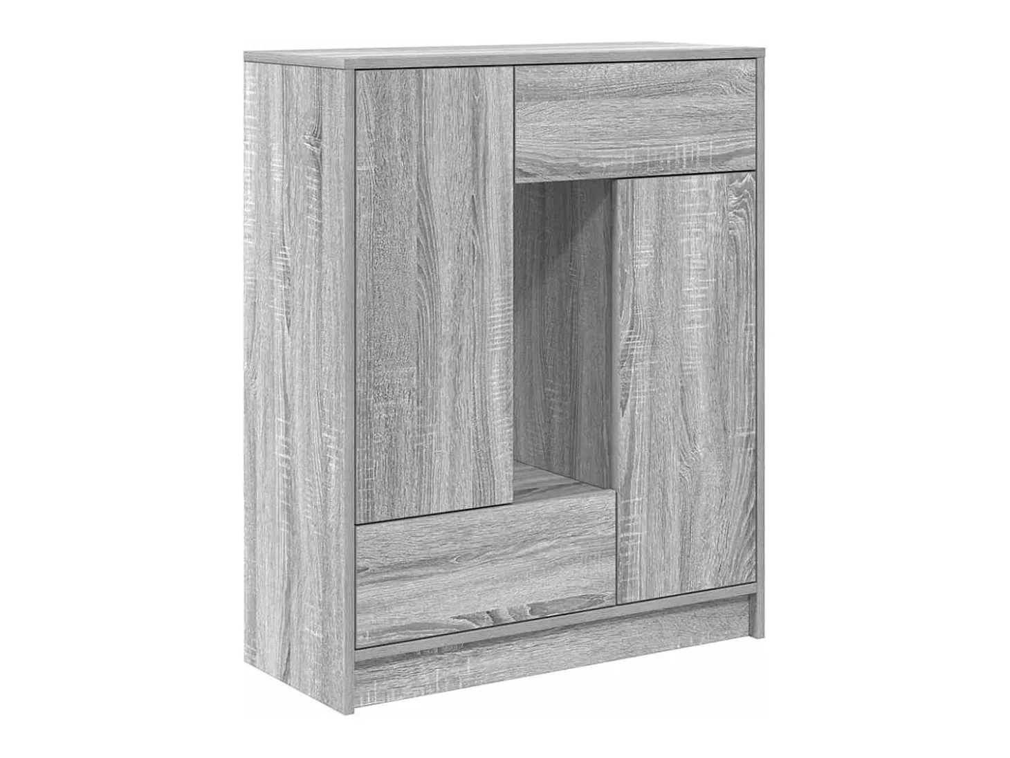 Aparador con cajones y puertas gris Sonoma 73x31x90 cm