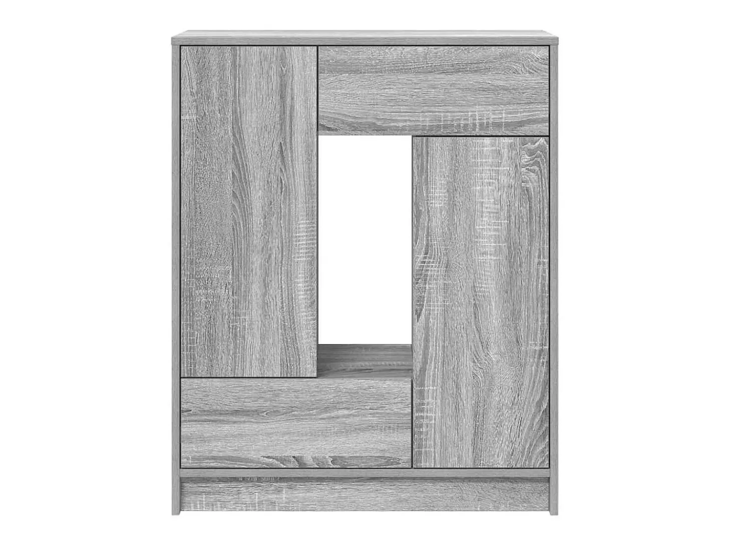 Aparador con cajones y puertas gris Sonoma 73x31x90 cm