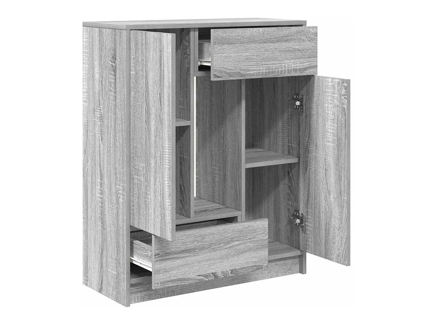 Aparador con cajones y puertas gris Sonoma 73x31x90 cm