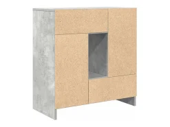 Aparador con cajones y puertas gris hormigón 70,5x34x74,5 cm