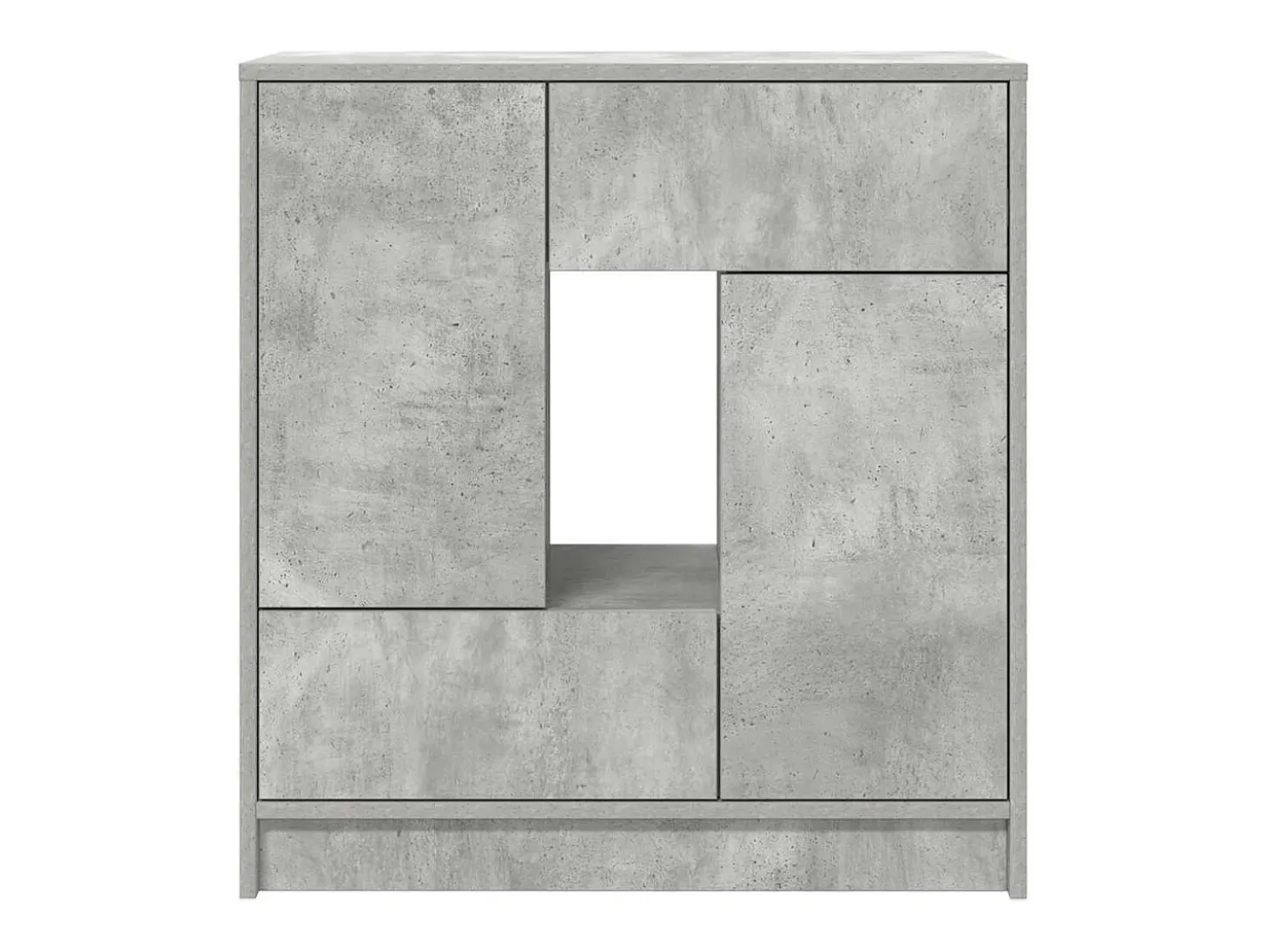 Aparador con cajones y puertas gris hormigón 70,5x34x74,5 cm