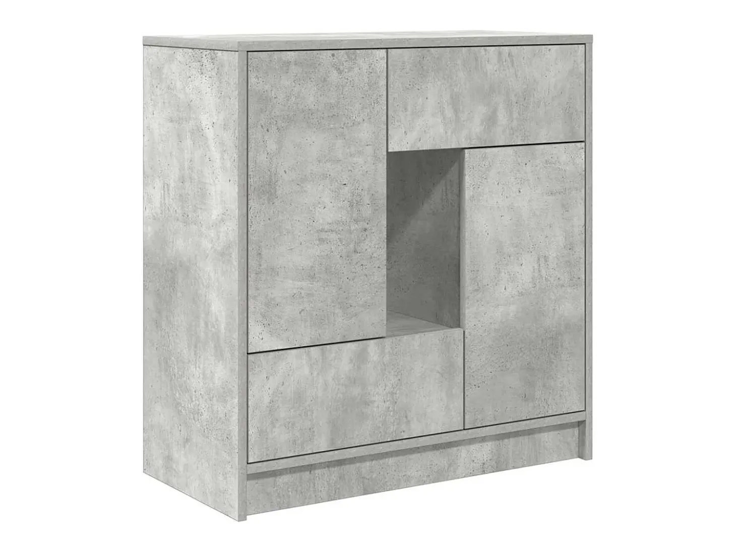 Aparador con cajones y puertas gris hormigón 70,5x34x74,5 cm