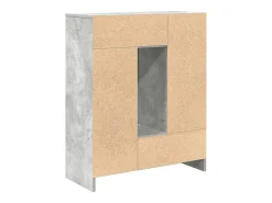 Aparador con cajones y puertas gris hormigón 73x31x90 cm
