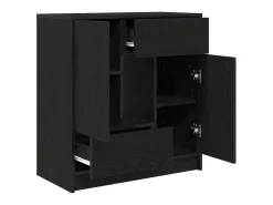 Aparador con cajones y puertas roble negro 70,5x34x74,5 cm