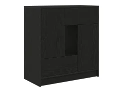 Aparador con cajones y puertas roble negro 70,5x34x74,5 cm