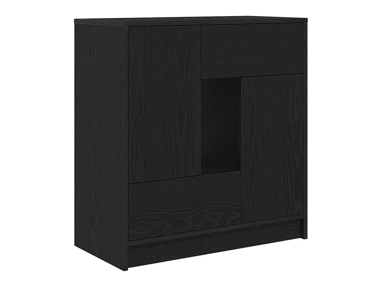 Aparador con cajones y puertas roble negro 70,5x34x74,5 cm