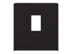 Aparador con cajones y puertas roble negro 70,5x34x74,5 cm
