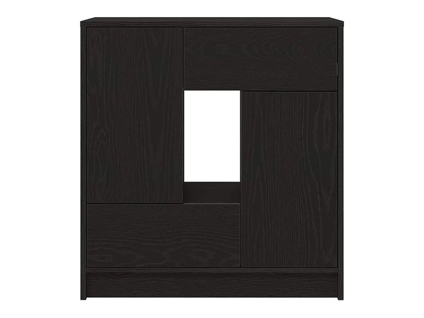 Aparador con cajones y puertas roble negro 70,5x34x74,5 cm