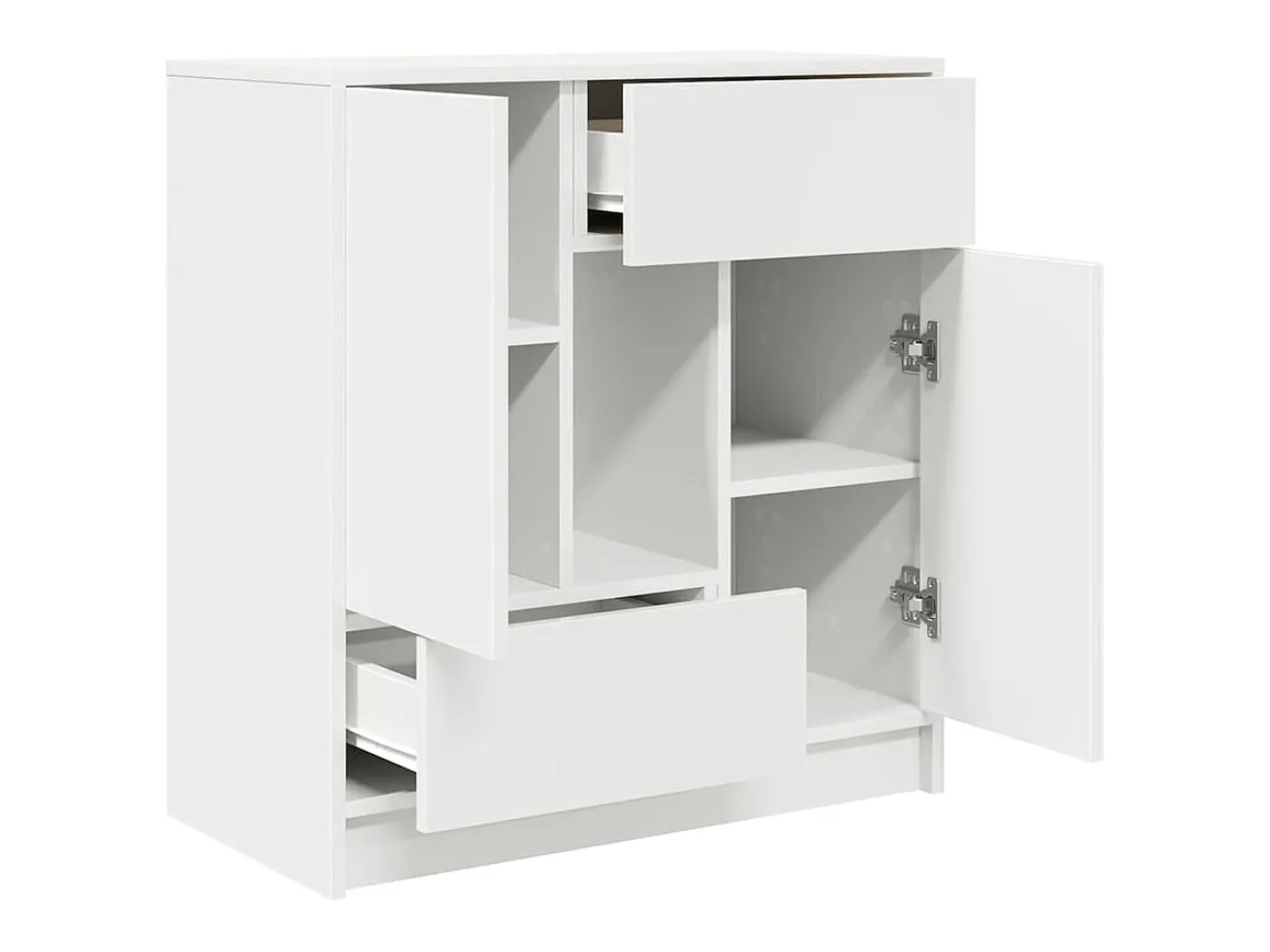 Aparador con cajones y puertas blanco 70,5x34x74,5 cm