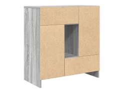 Aparador con cajones y puertas gris Sonoma 70,5x34x74,5 cm