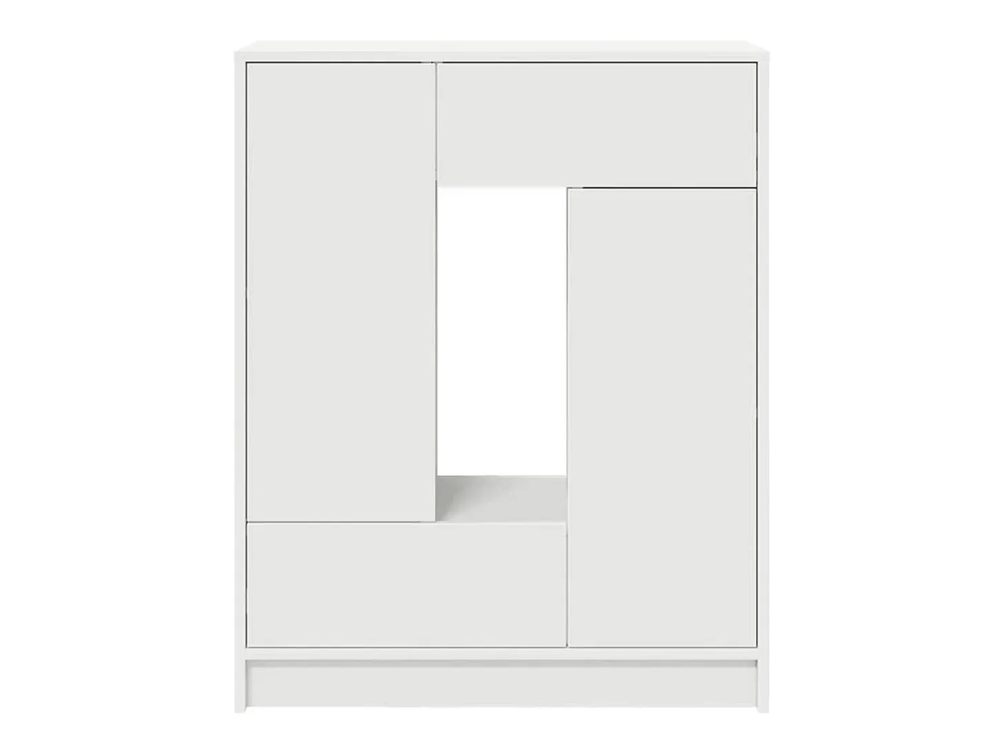 Aparador con cajones y puertas blanco 73x31x90 cm