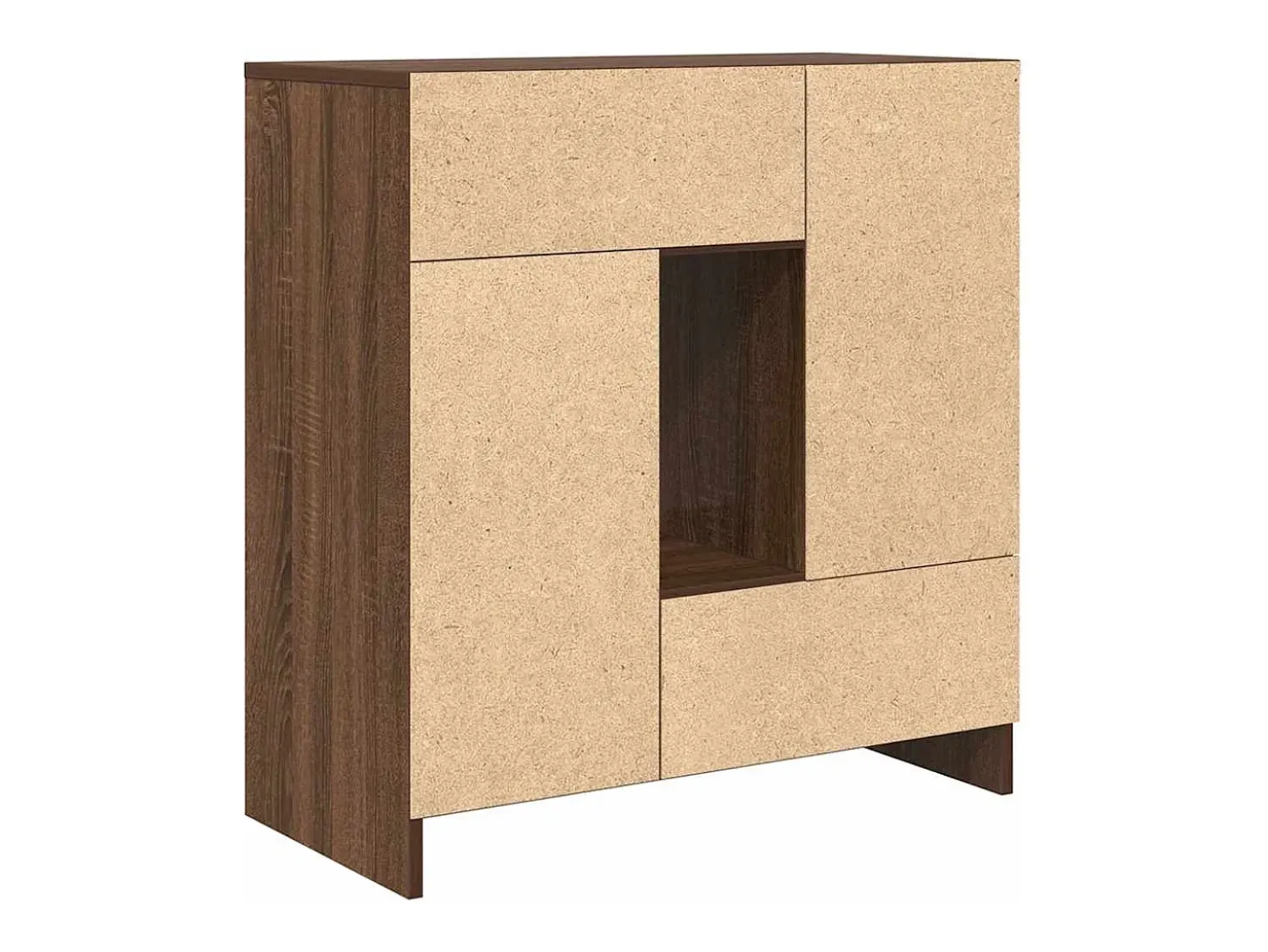 Aparador con cajones y puertas roble marrón 70,5x34x74,5 cm