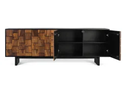 Aparador con cuatro puertas fabricado en madera de sheesam