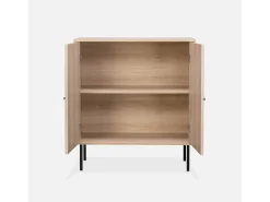 Aparador con efecto madera de 2 puertas, 83.5cm natural