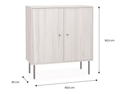 Aparador con efecto madera de 2 puertas, 83.5cm natural