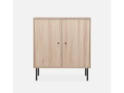 Aparador con efecto madera de 2 puertas, 83.5cm natural