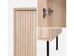 Aparador con efecto madera de 2 puertas, 83.5cm natural