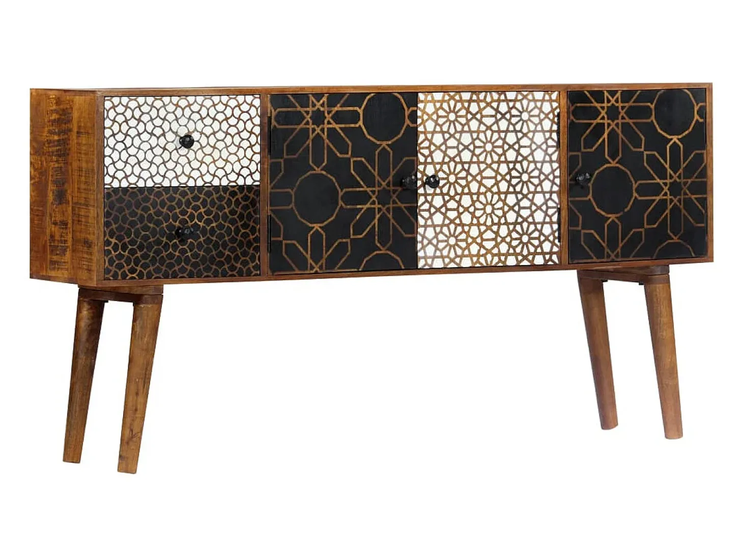 Aparador con estampado madera maciza de mango 130x30x70 cm