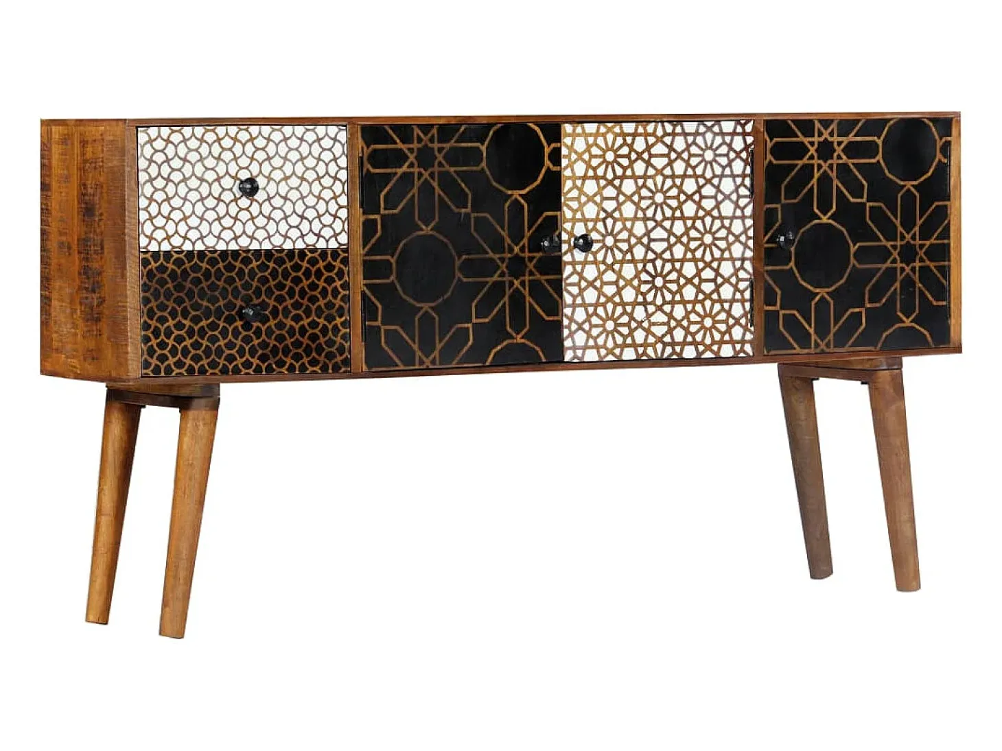 Aparador con estampado madera maciza de mango 130x30x70 cm
