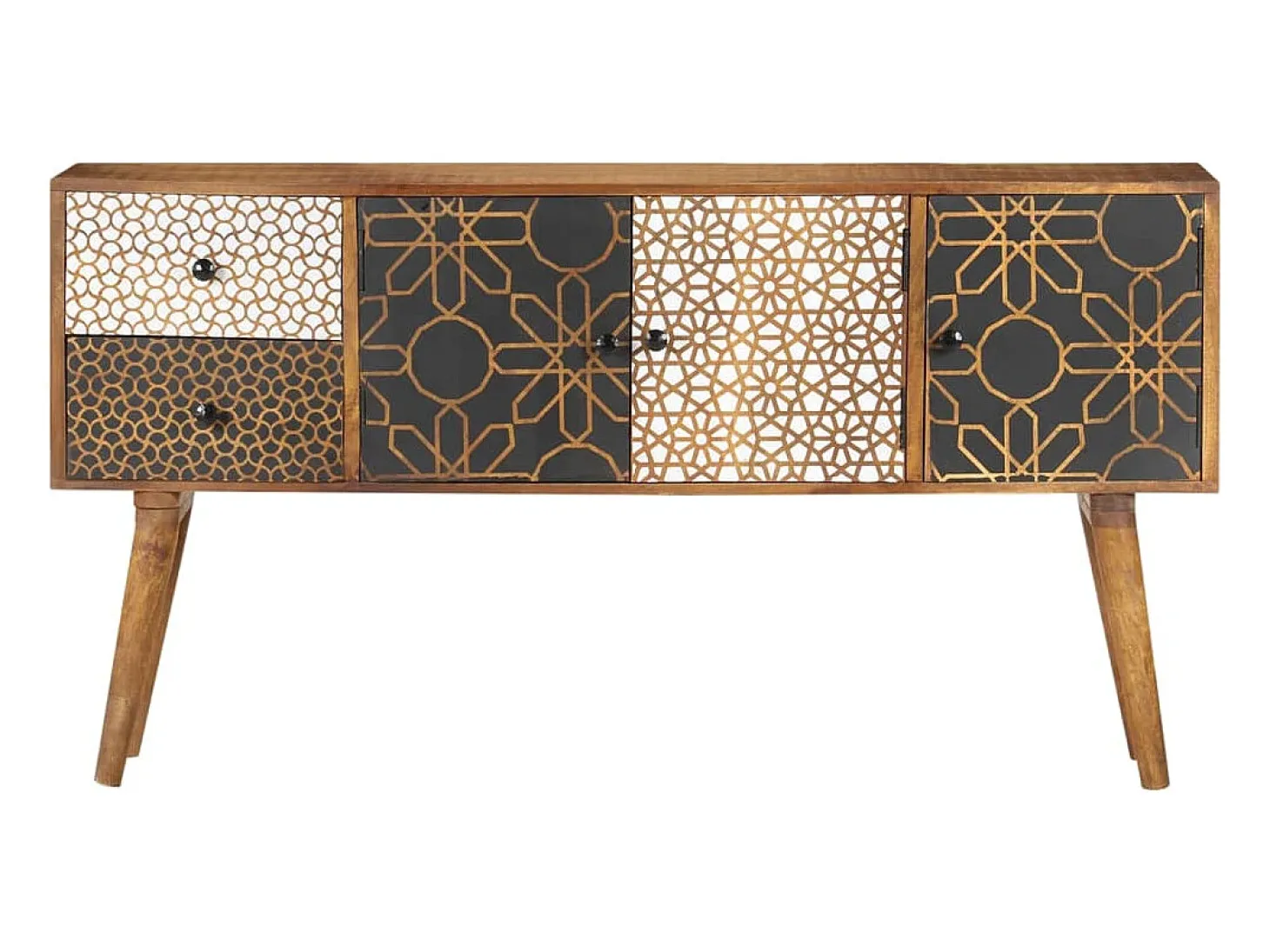 Aparador con estampado madera maciza de mango 130x30x70 cm