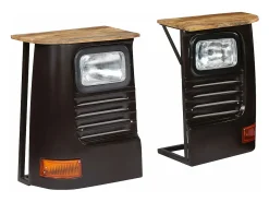 Aparador con forma de camión madera de mango maciza gris oscuro