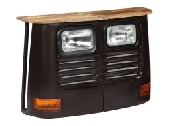 Aparador con forma de camión madera de mango maciza gris oscuro
