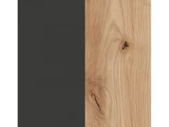 Aparador con gran espacio de almacenamiento en gris antracita y roble nodi 154 cm Lea Gris Antracita - Roble Nodi