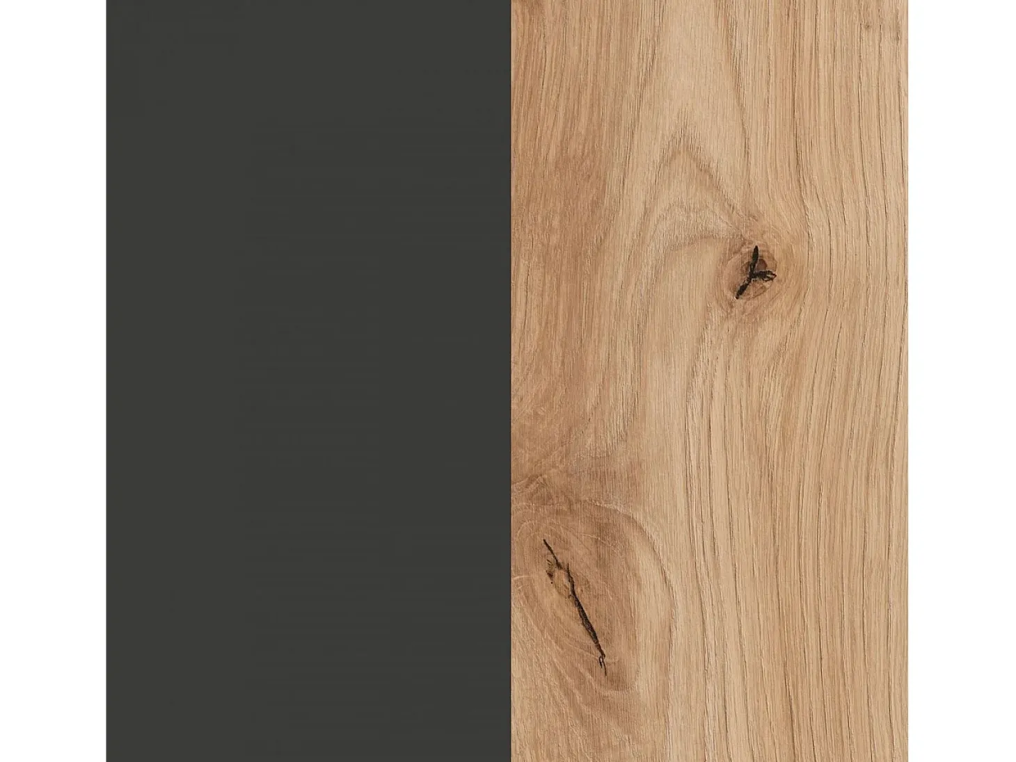Aparador con gran espacio de almacenamiento en gris antracita y roble nodi 154 cm Lea Gris Antracita - Roble Nodi