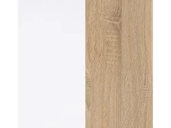 Aparador con gran espacio de almacenamiento en blanco mate y roble canadian 154 cm Lea Blanco Artik (Blanco Mate) - Roble Canadian