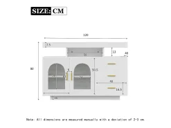 Aparador con iluminación LED - Cómoda con espacio de almacenamiento - 120 cm x 40 cm x 80 cm