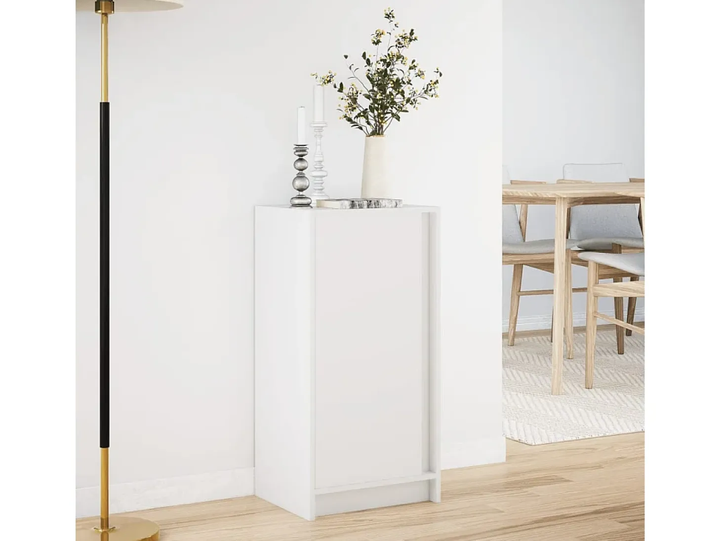 Aparador con LED blanco 42,5x34x85 cm madera de ingeniería