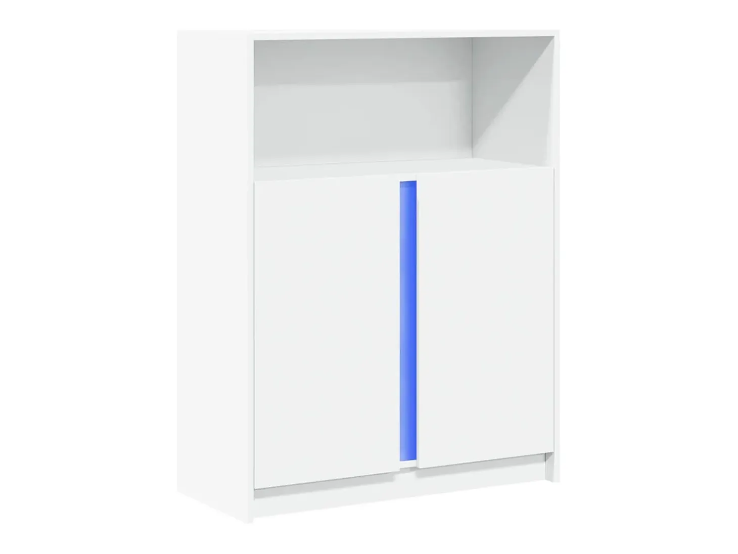 Aparador con LED blanco 77x34x100 cm madera de ingeniería