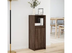 Aparador con LED madera ingeniería marrón roble 38x34x100 cm
