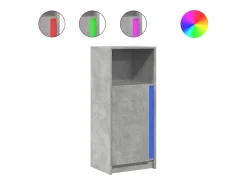 Aparador con LED madera ingeniería gris hormigón 42,5x34x100 cm