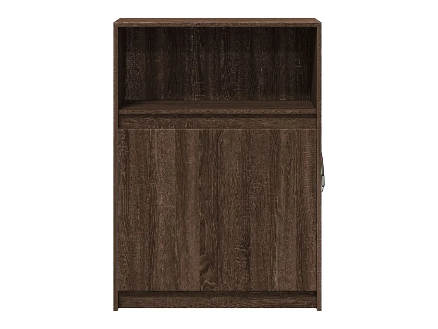 Aparador con LED roble marrón 72x34x100 cm madera de ingeniería