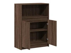 Aparador con LED roble marrón 72x34x100 cm madera de ingeniería