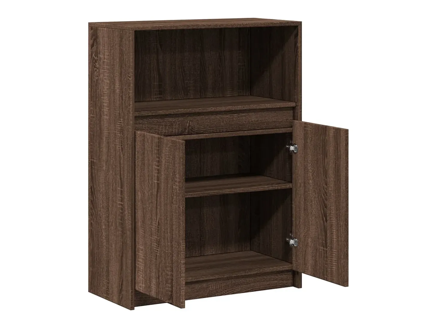 Aparador con LED roble marrón 72x34x100 cm madera de ingeniería