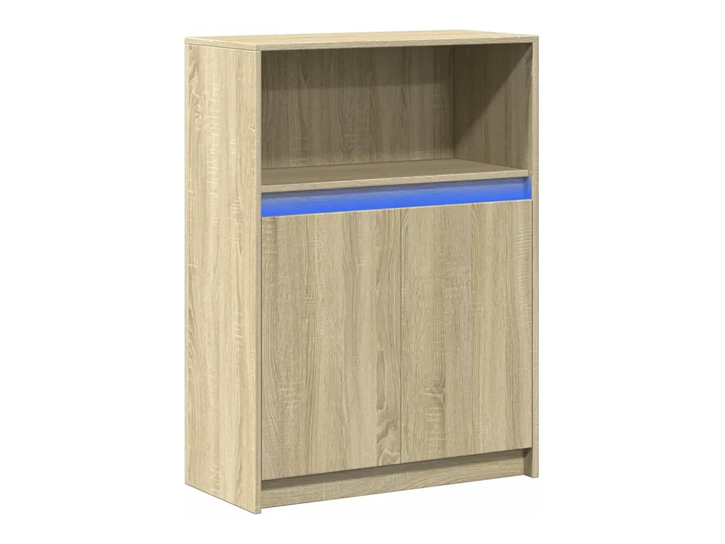 Aparador con LED roble Sonoma 72x34x100 cm madera de ingeniería