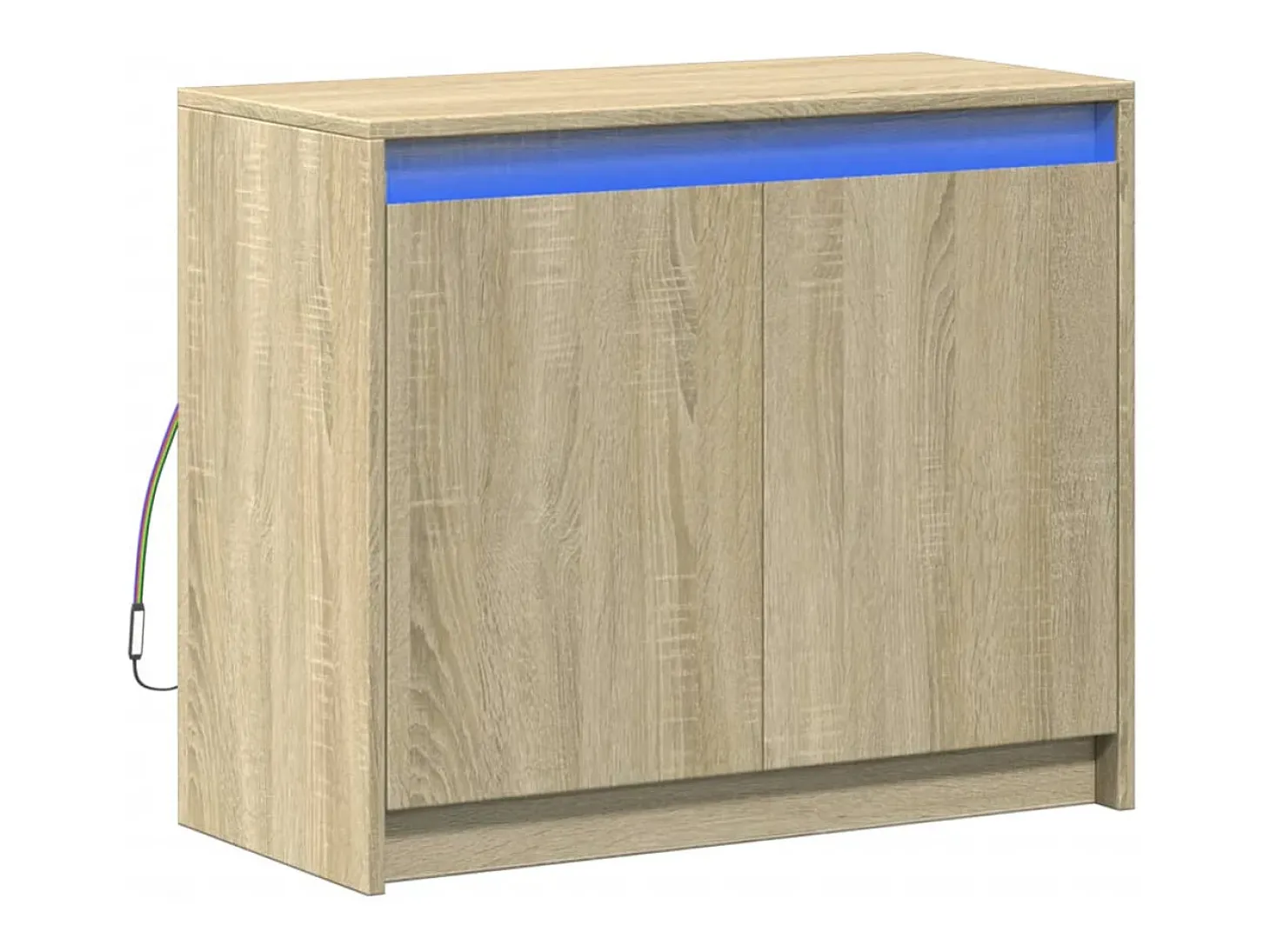 Aparador con LED Roble Sonoma 72x34x61 cm Madera de Ingeniería