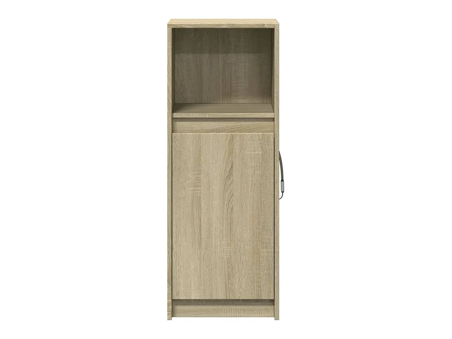 Aparador con LED roble Sonoma 38x34x100 cm madera de ingeniería