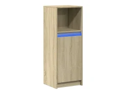 Aparador con LED roble Sonoma 38x34x100 cm madera de ingeniería