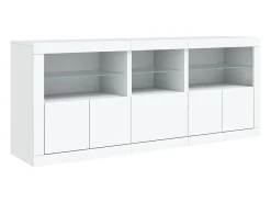 Aparador con luces LED blanco 162x37x67 cm
