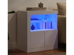 Aparador con luces LED blanco 60,5x37x67 cm