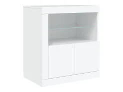 Aparador con luces LED blanco 60,5x37x67 cm