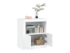 Aparador con luces LED blanco 60,5x37x67 cm