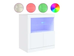 Aparador con luces LED blanco 60,5x37x67 cm