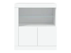 Aparador con luces LED blanco 60,5x37x67 cm