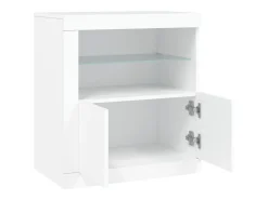 Aparador con luces LED blanco 60,5x37x67 cm